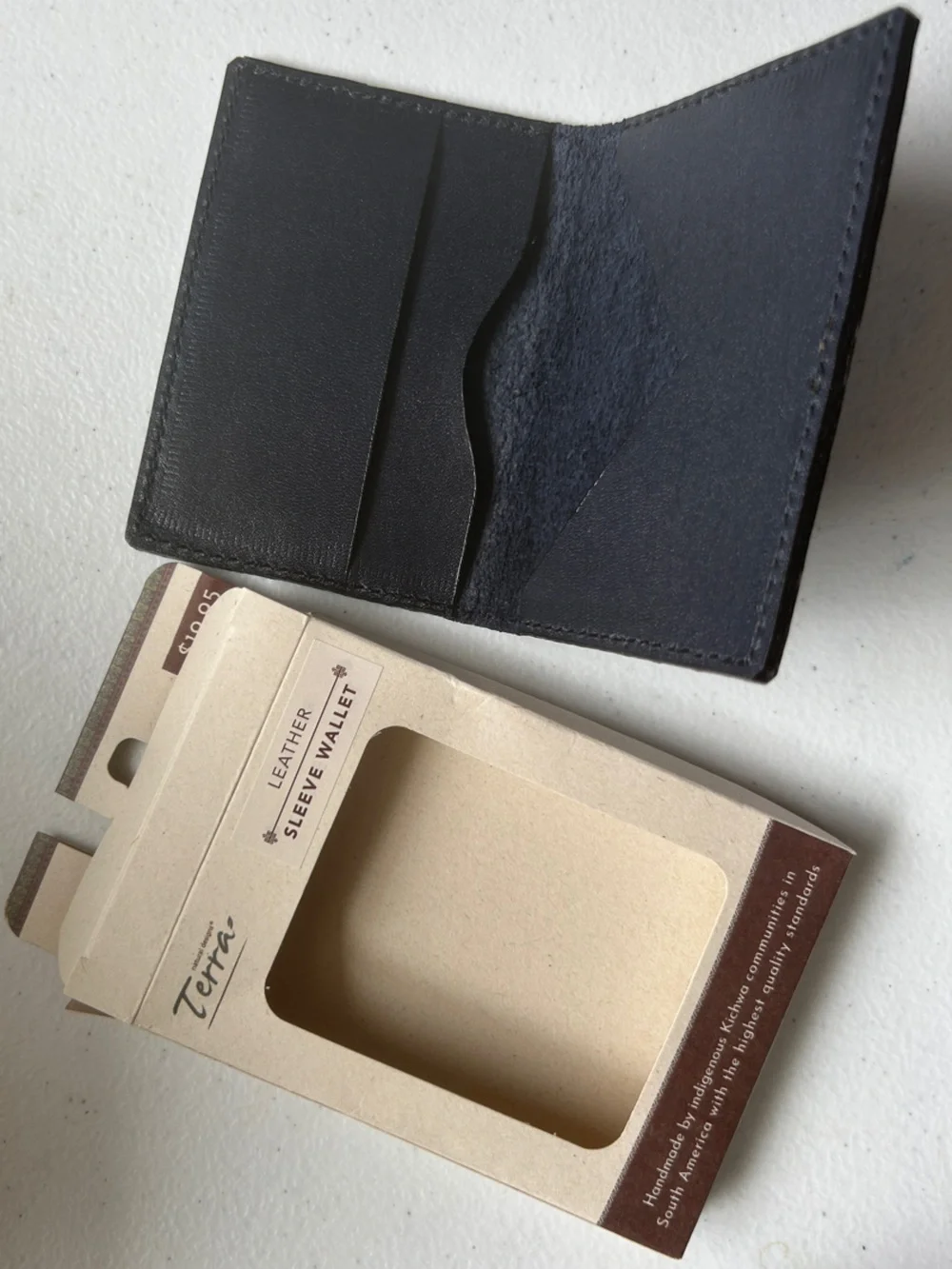 Terra Natural Designs Handmade Leather Sleeve Wallet NWT